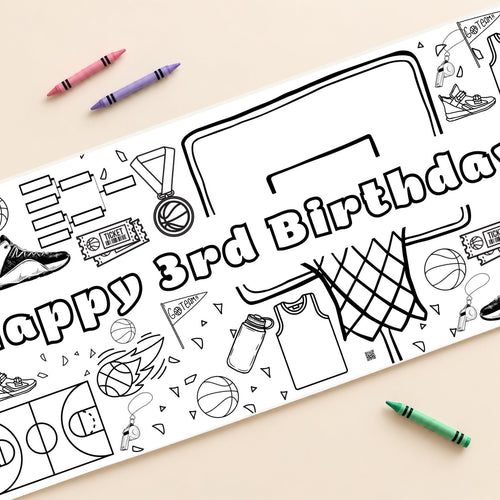 Basketball coloring banner cover