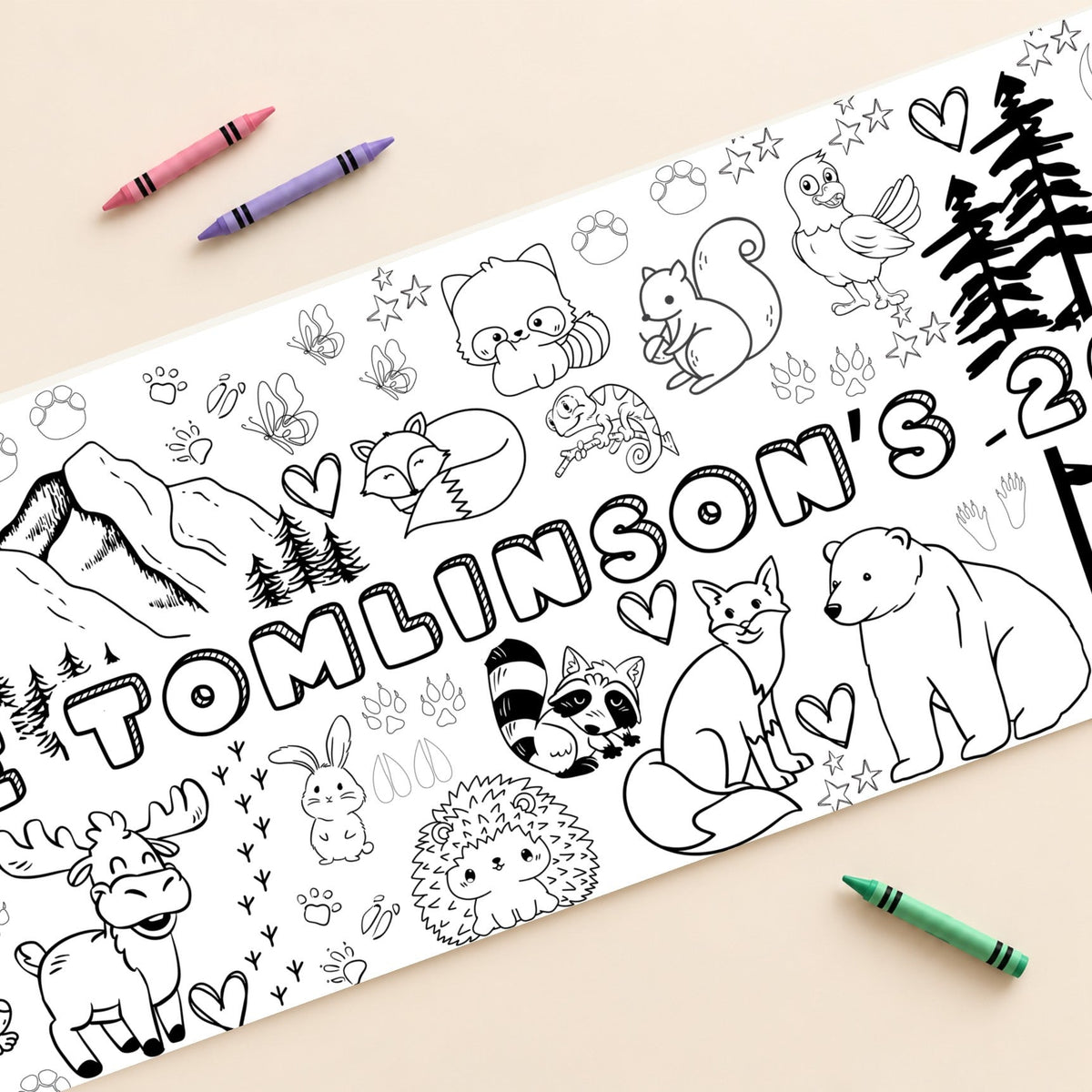 Woodland Animals coloring banner cover