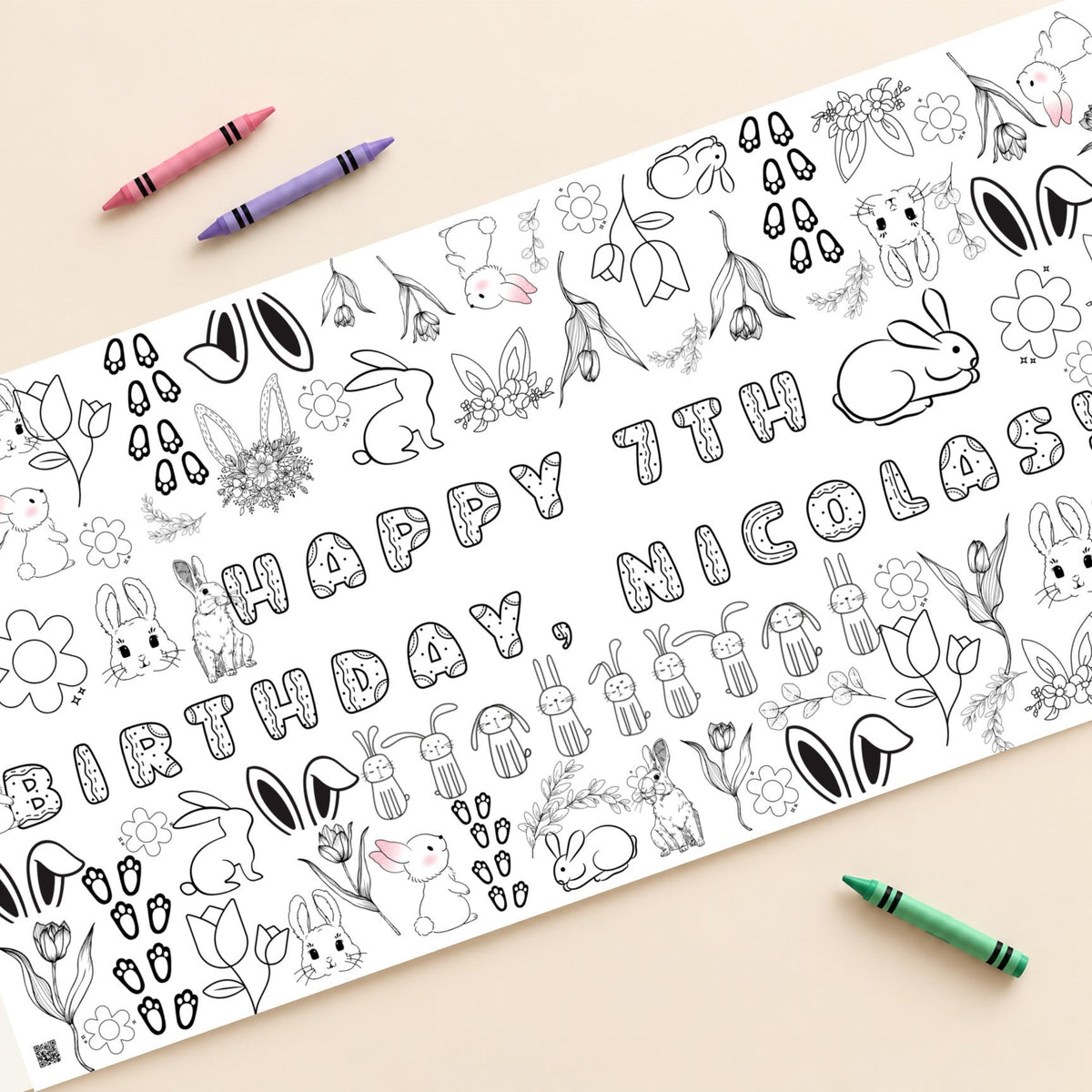 Bunny coloring banner cover