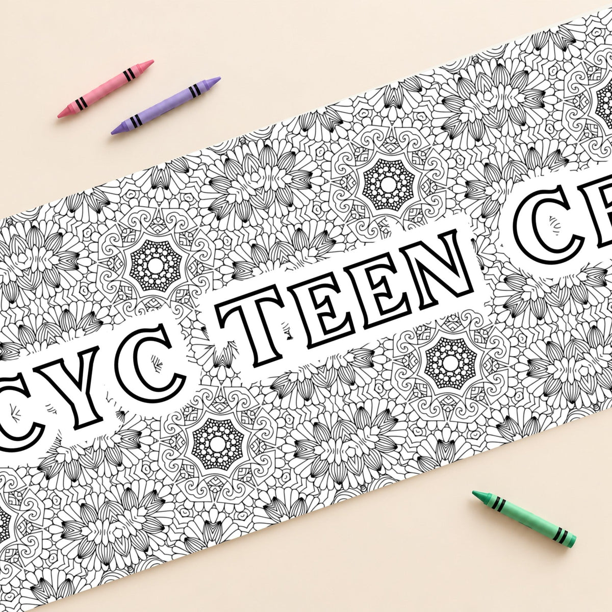 Personalized Mandala coloring banner cover