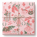 Pink Vintage Christmas Gift Wrap
